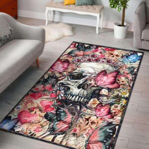 "Flutter" Premium Skull Area Rug Carpet