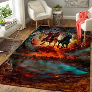 Four Horsemen of the Apocalypse Area Rug Carpet