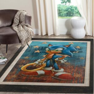 Game Lovers - Sonic the Hedgehog Film Area Rug Carpet - Gaming Home Decor