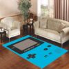 Gameboy Blue Color Living room carpet rugs
