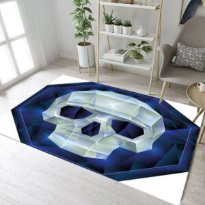 Geometric Halloween Skull Rug Carpet