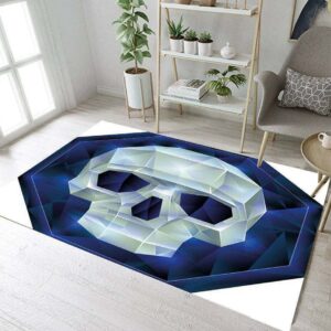 Geometric Halloween Skull Rug Carpet