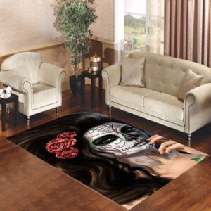 Girl Floral Sugar Skull Living room carpet rugs