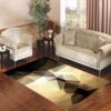 Gold Black Abstract Art Living room carpet rugs