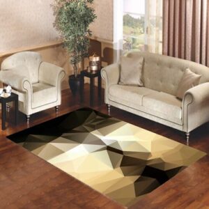 Gold Black Abstract Art Living room carpet rugs