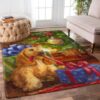 Golden Retriever Christmas Rug Carpet