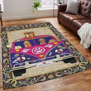 Golden Retriever Hippie Rug Carpet