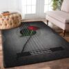 Guitar Rose Rug Carpet