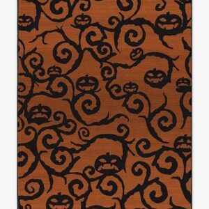 Halloween Night Rust Orange Rug