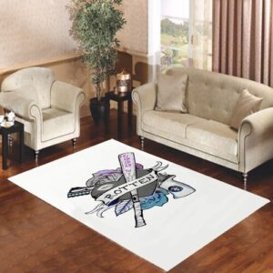 Harley Quinn Rotten Tattoo Living room carpet rugs