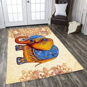 Hippie Elephant Rectangle Rug Carpet