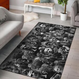 Horror Movie God's Area Rug Carpet Halloween Carpet Freddy Krueger Carpet Jason Voorhees Carpet Michael Myers Carpet Leatherface Halloween Rug Carpet