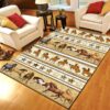 Horses And Cowboys Rectangle Rug