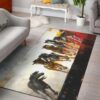 Horses Painting Native American Design Area Rug Carpet