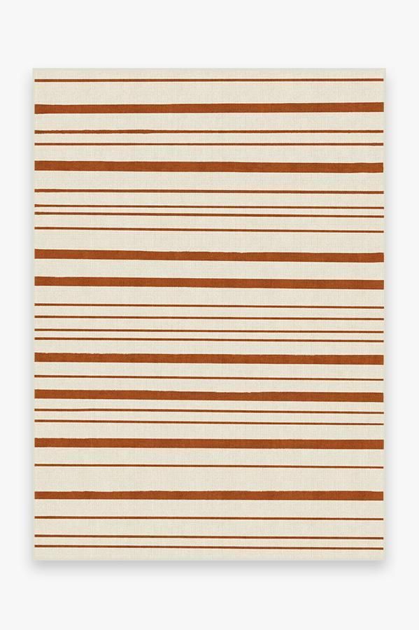 Hudson Stripe Rust Orange Rug