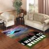 I Want To Belive Xfile Movie Nebula Space Living room carpet rugs