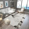 Ink Drawing Flower Flannel Velvet Anti Rug Carpet