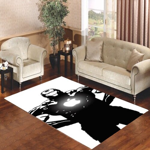 Iron Man bw mac Living room carpet rugs