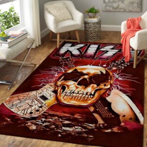 Kiss - Rock Band Rug Carpet / Area Rug Carpet - Music Floor Rug Carpet Home Decor