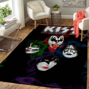 Kiss - Rock Band Rug Carpet / Area Rug Carpet - Music Floor Rug Carpet Home Decor