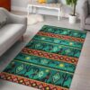 Kokopelli Myth Green Native American Area Rug Carpet