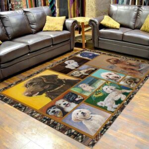 Labradoodle Sunflower Area Rug Carpet