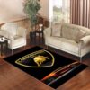 Lamborghini Car Auto Orange Logo Living room carpet rugs