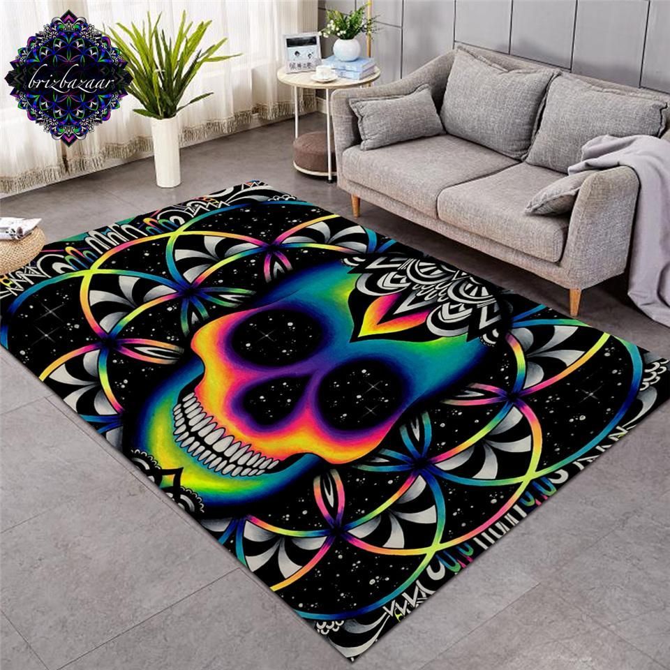 Large Carpets for Living Room Colorful Skull Area Rug Carpet