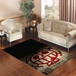 Law One Piece Cartoon Logo Bleed Living room carpet rugs