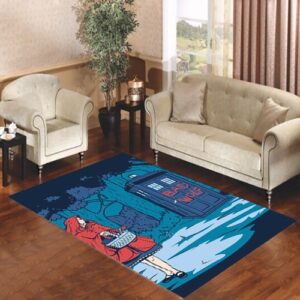 Little Red Riding Hood Tardis Living room carpet rugs