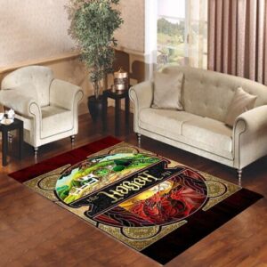 Lord Of The Rings The Hobbit Logo Typograph Living room carpet rugs