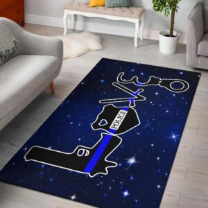 Love Thin Blue Line Area Rug Carpet Carpet KTSR
