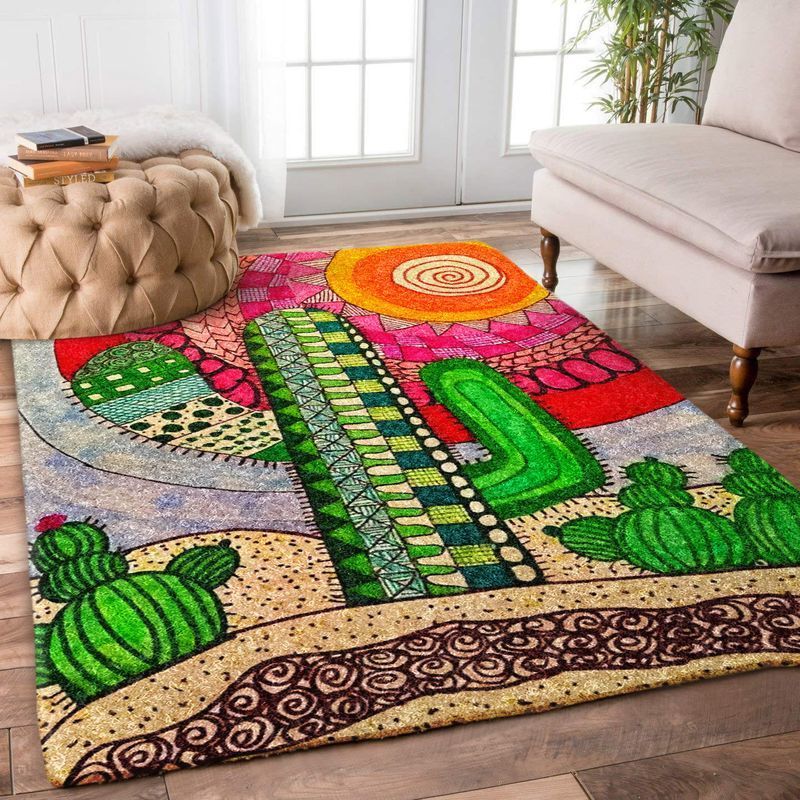 Lovely Cactus Rectangle Rug Carpet