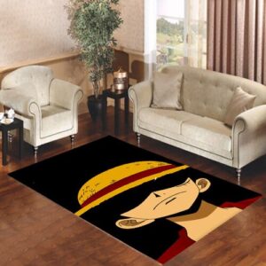 Luffy One Piece Cartoon Hat Shadow Living room carpet rugs