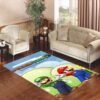 Luigi Face and Mario Living room carpet rugs