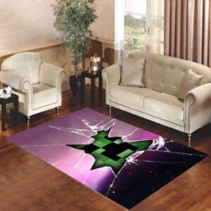 MINECRAFT CRACK SCREEN VIOLET Living room carpet rugs
