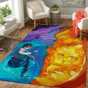 Manga Fans Naruto vs Sasuke Area Rug
