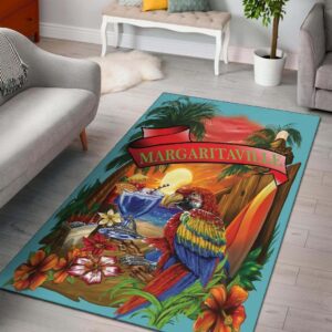 Margaritaville Decor Baby Blue Parrot Area Rug Carpet Carpets