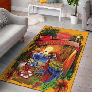 Margaritaville Orange Parrot Beach Area Rug Carpet Carpets