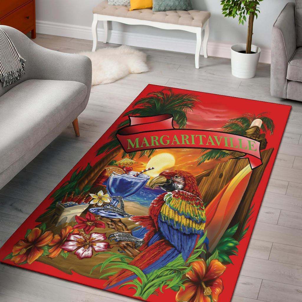 Margaritaville Parrot Red Beach Area Rug Carpet Carpets