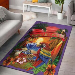 Margaritaville Purple Parrot Beach Area Rug Carpet Carpets