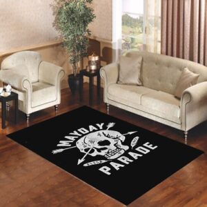 Mayday Parade Black Lines Skull Living room carpet rugs