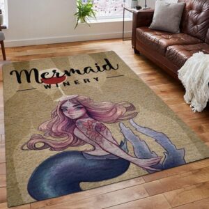 Mermaid And Wine Stay With Me Rug Carpet