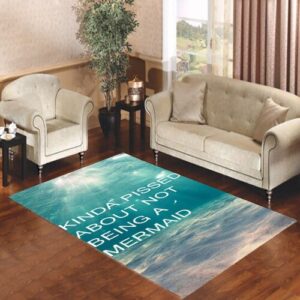 Mermaid Funny Quote Ocean Beach A Mermaid Living room carpet rugs