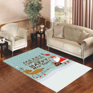 Merry Christmas Cartoon Wallpaper Living room carpet rugs