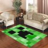 Minecraft Creeper Video Game Living room carpet rugs