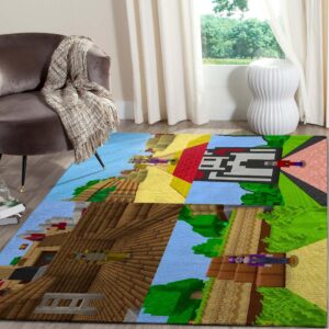 Minecraft Game Lovers Area Rug Carpet Home Decor