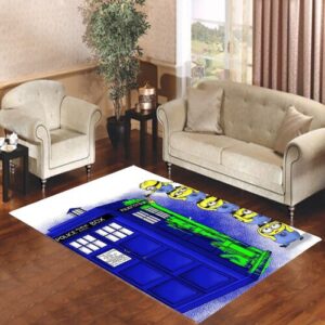 Minions Painting Tardis Box Living room carpet rugs