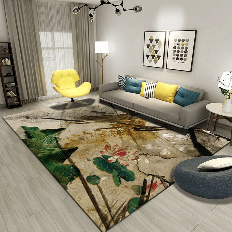 Modern Art Retro Flower Anti Skid Rug Carpet