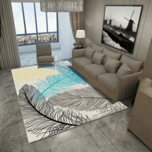 Modern Feather Printed Rug Carpet